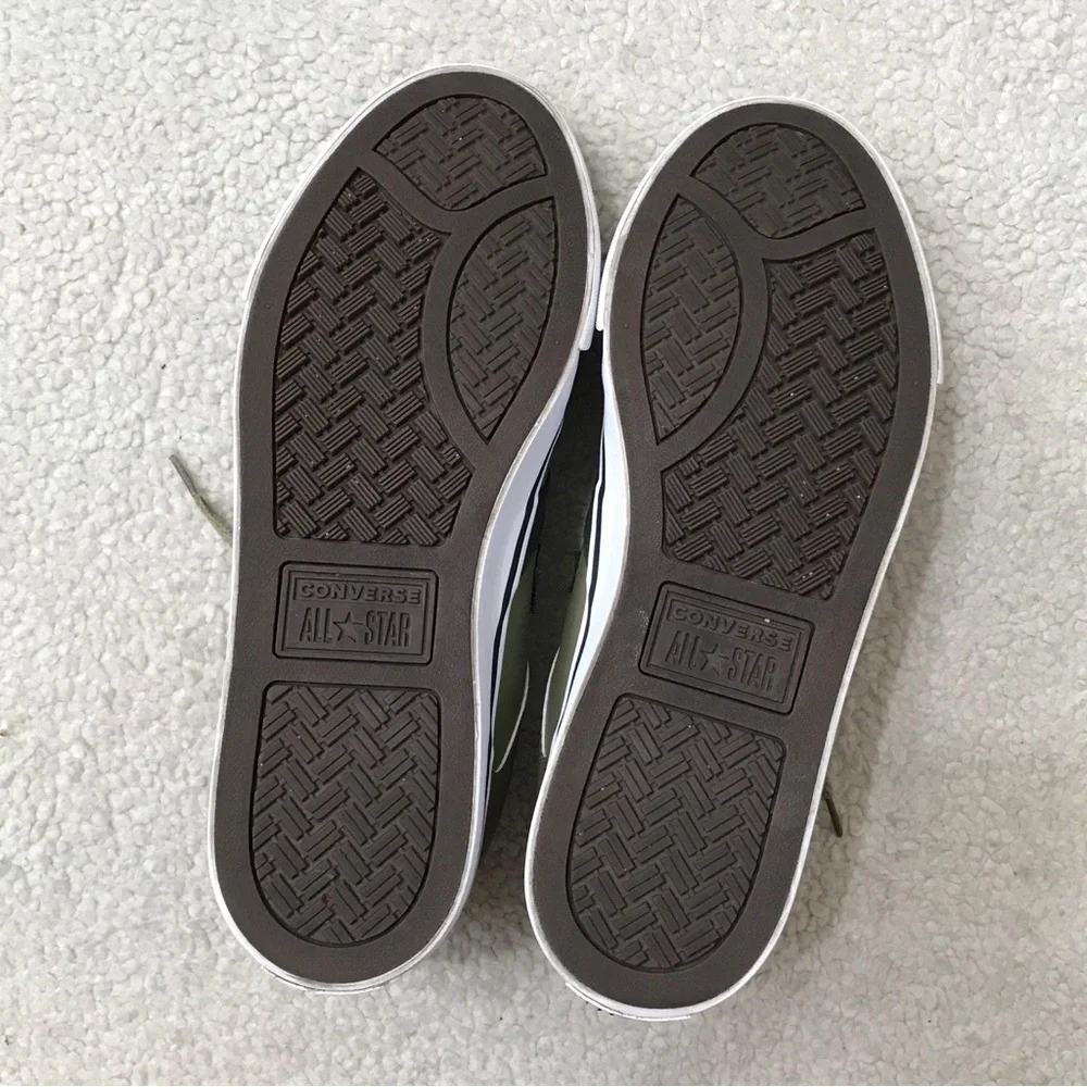 Converse Mens Olive Green Sneakers Faux Leather All Star Tobin Ox Size 8.5 - Picture 10 of 10